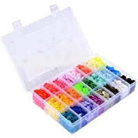 LIHAO Botones Redondos de T5 Plástico para Sujetar y DIY con Caja (360 Botones-24 Colores)